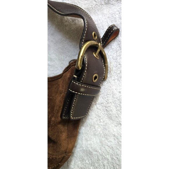 Vintage COACH Suede Crescent Shoulder Bag Chocolate Brown Excellent condition - Picture 6 of 6
